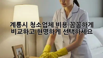계룡시 청소업체 비용: 꼼꼼하게 비교하고 현명하게 선택하세요!